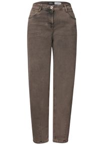 5-Pocket-Jeans Cecil "Style Scarlett", Damen, Gr. 31, L&auml;nge 30, mocha braun, Denim/Jeans, Obermaterial: 77% Baumwolle, 20% Polyester, 3% Elasthan, unifarben, barrel fit lang, Jeans 5-Pocket-Jeans, im Loose Fit/Stretch