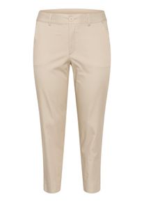Stoffhose Kaffe CURVE "Damen Casual Hose KCleana", Damen, Gr. 52, N-Gr, blau (feather gray), Obermaterial: 38% Polyester PES. 30% Baumwolle CO. 30% Viskose CV. 2% Elasthan EL., Hosen Stoffhose