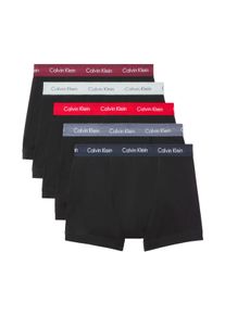 Trunk "TRUNK 5PK", Herren, Gr. S (48), 5 Stk., Jersey, schwarz (bl w grsll wb, bl w plmdw wb, bl w), Jersey, Obermaterial: 95% Baumwolle, 5% Elasthan, Calvin Klein Underwear, k&ouml;rpernah, Unterhosen Trunk, mit Logo-Elastikbund