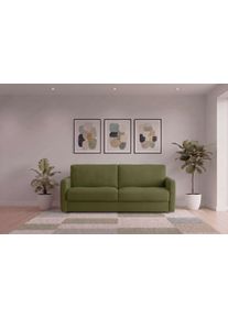 Schlafsofa Egoitaliano "Moby Designsofa - 2-Sitzer mit Dauerschlaffunktion", gr&uuml;n (sage), B:186cm H:85cm T:96cm, 100% Polyester, Sofas, Schlafsofa, Made in Italy, Luxus-Microfaser & hoher Liegekomfort, 140x190 cm