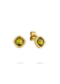 Paar Ohrstecker Tamaris "Shiny Stones", gr&uuml;n (gelbgoldfarben, gr&uuml;n, gr&uuml;n), Ohrringe, Damen, Edelstahl, Paar Ohrstecker, mit Zirkonia (synth.)