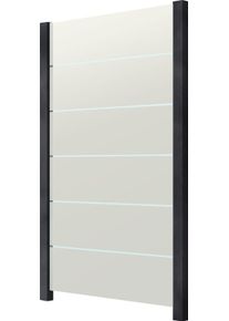 Zaun STAKET PRO, grau (anthrazit), Pfosten: 2 Stk., Aluminium, Glas, Zaunelemente, Zaun, Glaszaun, Gesamtl&auml;nge: 1,217 m, 2 Pfosten