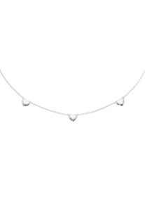 Kette mit Anh&auml;nger Firetti "Schmuck Geschenk Silber 925 Halsschmuck Ankerkette Zwischenteile Herz", silber (silberfarben), Halsketten, Damen, Silber 925 (Sterlingsilber), L: 45 B: 1mm, Kette mit Anh&auml;nger, B:1mm