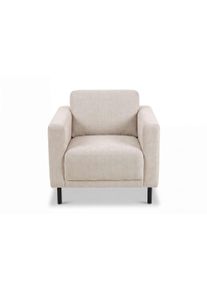 Sessel OTTO HOME "Sveeva, Breite 78 cm, schwarze Metallf&uuml;&szlig;e", beige, B:78cm H:78cm T:85cm, 100% PES, Sessel, Sessel, langlebiger Strukturstoff, viele Farben zur Auswahl