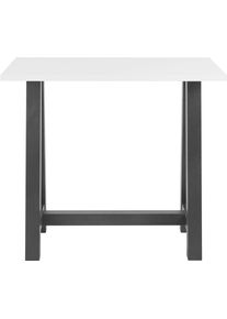 M&auml;usbacher Bartisch M&Auml;USBACHER, wei&szlig; (schwarzstahl, wei&szlig; matt lack, schwarzstahl), B:140cm H:105cm T:70cm, Tische, Bartisch, Gestell in A-Form (Breite 120, 140 oder 160 cm)