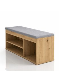 Schuhbank OTTO HOME "Schuchschrank 100, Schuhregal, Schuhtruhe, Schuhkommode, Sitzbank", artisan, artisan, B:100cm H:48,6cm T:32cm, Polyester, Spanplatte, Sitzb&auml;nke, Schuhbank, Inkl. bequemem Sitzkissen mit Stauraum darunter