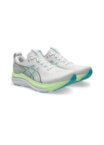 Laufschuh asics "GEL-KAYANO 33", Herren, Gr. 47, wei&szlig; (wei&szlig;, energy aqua), Synthetik, Schuhe Laufschuh, f&uuml;r mehr Stabilit&auml;t, Topseller