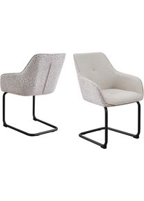 Freischwinger OTTO HOME "Albany", beige, schwarz, beige, B:56,5cm H:83cm T:61cm, Metall, Polyester, Polyurethan, St&uuml;hle, Freischwinger, moderner Freischwinger mit Leopardenlook und hochwertigem Webstoff
