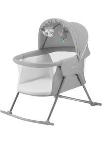 Baby-Reisebett Kinderkraft "LOVI", Baby, Gr. Liegefl&auml;che B/L: 41cm x 78cm, kein H&auml;rtegrad, grau, Polyester, Stahl, Babybetten Baby-Reisebett