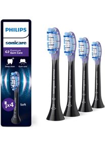 Aufsteckb&uuml;rsten PHILIPS SONICARE "G3 Premium Gum Care", schwarz, Zahnb&uuml;rstenk&ouml;pfe, 4 Stk., Aufsteckb&uuml;rsten, f&uuml;r ges&uuml;nderes Zahnfleisch, f&uuml;r jedes Sonicare Handst&uuml;ck
