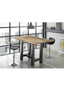 M&auml;usbacher Bartisch M&Auml;USBACHER, schwarz (schwarzstahl, drift wood, schwarzstahl), B:140cm H:105cm T:70cm, Tische, Bartisch, Gestell in U-Form (Breite 120, 140 oder 160 cm)