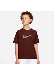 T-Shirt Nike "B NK DF MULTI SS TOP HBR", M&auml;dchen, Gr. M (140/146), mystic dates, wei&szlig;, Jersey, Obermaterial: 100% Polyester, normal, Rundhals, Shirts T-Shirt, F&uuml;r Kinder und Jugendliche