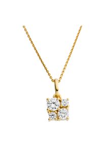 Kettenanh&auml;nger Firetti "Schmuck Geschenk Gold 333 Halsschmuck Anh&auml;nger quadratisch", gelbgoldfarben, kristallwei&szlig;, kristallwei&szlig;, Schmuckanh&auml;nger, Damen, Gelbgold 333, 0,53 g, Kettenanh&auml;nger, mit Zirkonia (synth.)