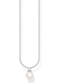Kette mit Anh&auml;nger Thomas Sabo "Perle" Gr. 45, silberfarben, kristallwei&szlig;, wei&szlig;, Halsketten, Damen, 45, Perlen Silber 925 (Sterlingsilber), L: 45, Perlen, Silber 925 (Sterlingsilber), glitzernd, gl&auml;nzend, Kette mit Anh&auml;nger, mit Zirkonia (synth.) - mit S&uuml;&szlig;wasserzuchtperle