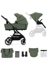 Kombi-Kinderwagen Kinderkraft "YOXI 2IN1", Baby, mystic gr&uuml;n, Aluminium, Kinderwagen Kombi-Kinderwagen