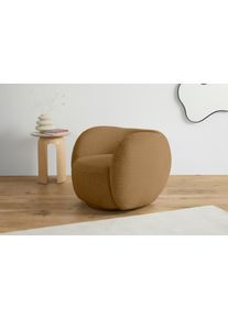 Sessel HOMSY BY ANA JOHNSON "Pebbla, exklusiver, formsch&ouml;ner Designsessel, Drehsessel", amber, B:95cm H:75cm T:90cm, 100% Polyester, Sessel, Sessel, Mit oder ohne Drehfunktion, in Luxus-Microfaser oder Chenille