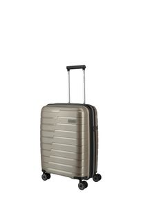 Trolley Travelite "AIR BASE Reisekoffer Hartschale", Damen, Gr. B/H/T: 39cm x 55cm x 23cm 43 l, beige (champagne), Polypropylen, Koffer Trolley, widerstandsf&auml;higes Material und cleverer Innenaufteilung