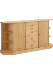 Kommode OTTO HOME "Indra Sideboard mit Regalelementen", beige (natur ge&ouml;lt), B:162cm H:85cm T:38cm, Sideboards, Kommode, Breite 162 cm, aus massiver Kiefer, FSC