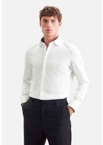 Businesshemd Seidensticker "Schwarze Rose", Herren, Gr. S (38), verl&auml;ngerte &Auml;rmell&auml;ngen, wei&szlig;, 100% Baumwolle, unifarben, tailored fit, 2-Knopf-Manschette, Hemden Businesshemd, Shaped 1/1 Extra lang Kentkragen Uni