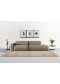 Big-Sofa Trendmanufaktur "Braga 277 cm, hochwertiger Kaltschaum, Megasofa Japandi-Stil", braun (schlamm), B:277cm H:72cm T:107cm, 100% Polyester, Sofas, Big-Sofa, modernes Big-Sofa, Couch mit hohem Sitzkomfort, 277/72/107 cm (B/H/T)
