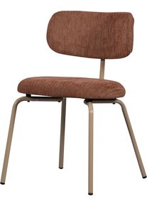 Esszimmerstuhl Woood "Travis Webstoff mit schlankem Metallgestell, H 75 x B 48 x T 53 cm", braun, H:75cm, St&uuml;hle, Esszimmerstuhl, (Set, 2 St)Tragkraft 120 kg, Geringe Verschlei&szlig;festigkeit pfleigleicht
