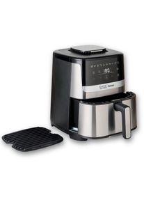 Tefal Hei&szlig;luftfritteuse "Jamie Oliver by Tefal EY55JD Easy Fry Silence Deluxe", schwarz (schwarz, edelstahl), B:25cm H:36cm T:38cm, Fritteusen, 10 voreingestellte Programme, digitaler Touchscreen, EY55JD, Hei&szlig;luftfritteuse