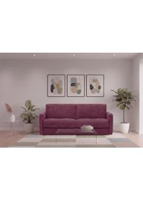 Schlafsofa Egoitaliano "Moby Designsofa - 2-Sitzer mit Dauerschlaffunktion", lila (plum), B:186cm H:85cm T:96cm, 100% Polyester, Sofas, Schlafsofa, Made in Italy, Luxus-Microfaser & hoher Liegekomfort, 140x190 cm