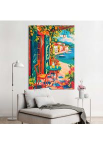 XXL-Wandbild Reinders "Mediterraner Sommer", bunt (farbe bild(er): mehrfarbig), Bilder, B/H/T: 100cm x 140cm x 2cm, 1 Stk., MDF, XXL-Wandbild, Hobbyraum - Mehrfarbig - MDF - Geb&auml;ude - 100x140 cm, B:100cm H:140cm T:2cm