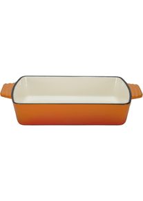 Auflaufform GSW "ORANGE SHADOW", orange (orange, naturwei&szlig;), B:21,5cm L:32cm, Gusseisen, Auflaufformen, Auflaufform, f&uuml;r gleichm&auml;&szlig;ige W&auml;rmeverteilung und -speicherung, Induktion