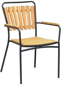 Stapelstuhl Garden Pleasure "COVINA", braun (braun, schwarz, brau), B:60cm H:86cm T:63cm, Massivholz, Stahl, St&uuml;hle, Stapelstuhl, bereits vormontiert