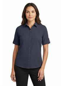 Funktionsbluse Killtec "KOS 85 WMN WVN SHRT", Damen, Gr. 36, nachtblau, Jersey, Obermaterial: 100% Polyester, Blusen Funktionsbluse, sportliche Passform, Langarm zum Krempeln und Fixieren, atmungsaktiv