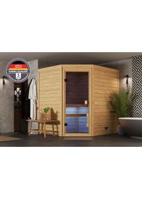 Sauna Welltime "Lohja", braun (naturbelassen), Saunaofen, integrierte Steuerung, 9 kW, Saunen, Sauna, verschiedene Varianten