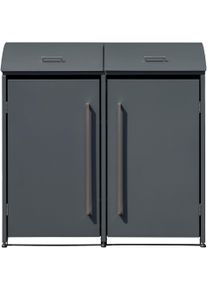 M&uuml;lltonnenbox WESTMANN "Moderna 2", grau (anthrazit), B:139cm H:135cm T:83cm, Metall, Stahl, Aufbewahrungsboxen, M&uuml;lltonnenbox, Platz f&uuml;r 2 M&uuml;lltonnen je 240 L, BxHxT: 139x83x135 cm