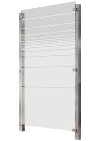 Zaun STAKET PRO, silber (silberfarben), Pfosten: 2 Stk., Edelstahl, Glas, Zaunelemente, Zaun, Glaszaun, Gesamtl&auml;nge: 1,21 m, 2 Pfosten