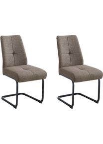 Freischwinger OTTO HOME "Alabama", braun (braun, schwarz, braun), B:44cm H:89,5cm T:62,5cm, Metall, Polyester, Polyurethan, St&uuml;hle, Freischwinger, gem&uuml;tlicher Esszimmerstuhl mit Federkern und robustem Webstoff