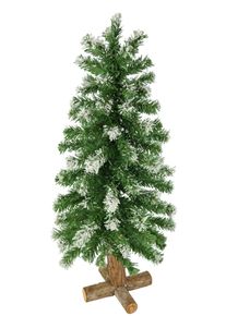 K&uuml;nstlicher Weihnachtsbaum I.GE.A. "Tannenbaum", gr&uuml;n (gr&uuml;n, wei&szlig;), B:20cm H:55cm &Oslash;:20cm, Kunststoff, Weihnachtsb&auml;ume, K&uuml;nstlicher Weihnachtsbaum, Beschneit Mini Christbaum Holzst&auml;nder Weihnachtsdeko mit St&auml;nder