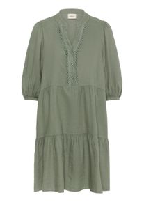 Midikleid Cream "Kleid CRCarissa", Damen, Gr. L-XL, N-Gr, gr&uuml;n (deep lichen gr&uuml;n), Obermaterial: 60% Leinen LI. 40% Viskose CV., Kleider Midikleid
