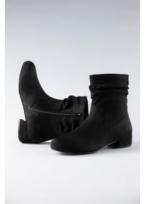 Stiefelette ANISTON SHOES, Damen, Gr. 41, Textil, schwarz, Veloursleder, unifarben, Basic, Schuhe Stiefelette, Ankle Boots mit Blockabsatz und Rei&szlig;verschluss