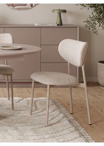 4-Fu&szlig;stuhl HOMSY BY ANA JOHNSON "Sivelle", beige (cream, grau, cream), B:50cm H:79cm T:58cm, MDF, Metall, Polyester, St&uuml;hle, 4-Fu&szlig;stuhl