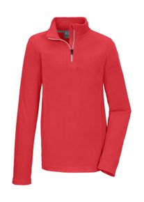 Fleeceshirt Killtec "KSW 496 GRLS FLC SHRT", M&auml;dchen, Gr. 128, rot (beere), Obermaterial: 100% Polyester, Shirts Fleeceshirt, Schnelltrocknend, warm, Stehkragen, Kinnschutz, Rei&szlig;verschluss