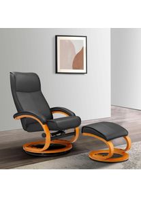 Relaxsessel OTTO HOME "mit Hocker PARIS Naturleder- OTTO. Verl&auml;ssliche Qualit&auml;t.", grau, B:67cm H:107cm T:78cm, NaturLeder (echtes Rindsleder) in Sitz und R&uuml;cken. Korpus in passendem Softlux-Kunstleder bezogen;Kunstleder/PU;Primabelle-Microfaser (100% Polyester);Webstoff (100% Polyester), Sessel, Relaxsessel, Relaxfunktion, Dreh- und Kippfunktion, Unser Dauertiefpreis