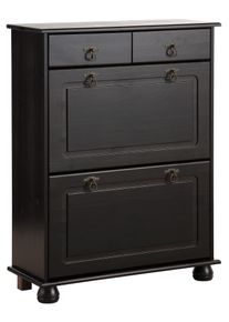 Schuhkommode OTTO HOME "Finca", braun (dunkelbraun), B:75cm H:100cm T:30cm, Massivholz, Sideboards, Schuhkommode, aus massivem Kiefernholz, H&ouml;he 100 cm