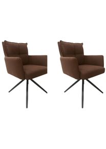 Esszimmerstuhl OTTO HOME "Chiani", braun (mocca, schwarz, mocca), B:62cm H:90cm T:58cm, Stoff, St&uuml;hle, Esszimmerstuhl, 180 Auto R&uuml;ckkehr, gepolsterte R&uuml;ckenlehne, Armlehne und Sitzfl&auml;che