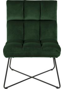 Loungesessel ACTONA GROUP, gr&uuml;n (waldgr&uuml;n), B:62cm H:90cm T:86cm, Sessel, Loungesessel, Samtvelours und quadratische Steppn&auml;hte, verschiedene Variationen