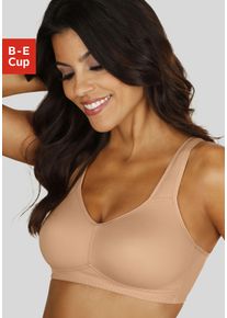 T-Shirt-BH NUANCE BY LASCANA "BH ohne B&uuml;gel", Damen, Gr. 105, Cup B, braun (nougat), Microtouch, Obermaterial: 74% Polyamid (TACTEL), 14% Elasthan (LYCRA), 12% Baumwolle, BHs T-Shirt-BH, mit breiten Tr&auml;gern, seidige Microfaser, gro&szlig;e Gr&ouml;&szlig;en, bequemer BH, Topseller