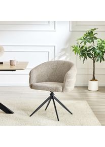 4-Fu&szlig;stuhl Duo Collection "Lotte", beige (kaffeebraun, schwarz, kaffeebraun), B:66cm H:81cm T:63cm, St&uuml;hle, 4-Fu&szlig;stuhl, 360 drehbar mit R&uuml;ckholfunktion