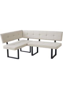 Eckbank OTTO HOME "Alabama", beige, schwarz, B:132cm H:89,5cm T:180cm, Metall, Polyester, Polyurethan, Sitzb&auml;nke, Eckbank, gem&uuml;tliche Sitzbank in Webstoff mit Federkern und Komfort-Sitztiefe