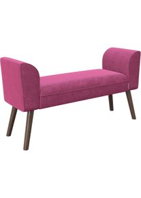 Polsterbank Playboy "TIFFANY", pink (lila, walnuss), B:92,7cm H:54,5cm T:30cm, Holz, Polyester, Sitzb&auml;nke, Polsterbank