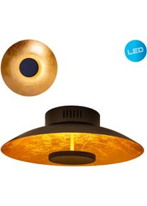 N&auml;ve N&Auml;VE LED Deckenleuchte "Firenze", gold, 1, &Oslash; 30cm H: 15cm, 1 Stk., Leuchten, Schirm gew&ouml;lbt in schwarz/goldschimmernd, warmwei&szlig;es Licht, D: 30cm, LED Deckenleuchte