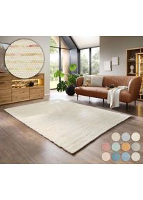 Wollteppich OTTO HOME "Pirker, handgewebt", bunt (pastell), B:70cm H:12mm L:140cm, Schurwolle, Teppiche, Wollteppich, Handwebteppich, meliert, reine Wolle, Wendeteppich, Scandi, Wohnzimmer
